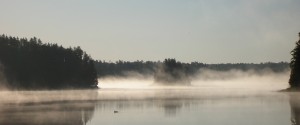 Morning fog on Karl Lake
