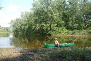 Taking a break at a tributary spring-fed creek