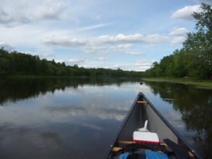 The bow of my canoe and the St. Croix River The bow of my canoe and the St. Croix River