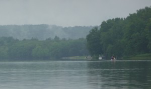 Paddling down the rainy river Paddling down the rainy river