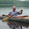 Nedderman on the water in his Klepper folding kayak. Nedderman on the water in his Klepper folding kayak.